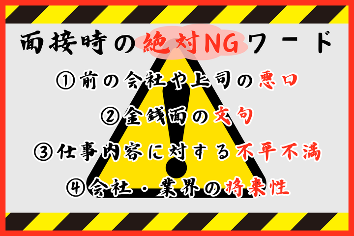 面接で気を付けたいNGワード