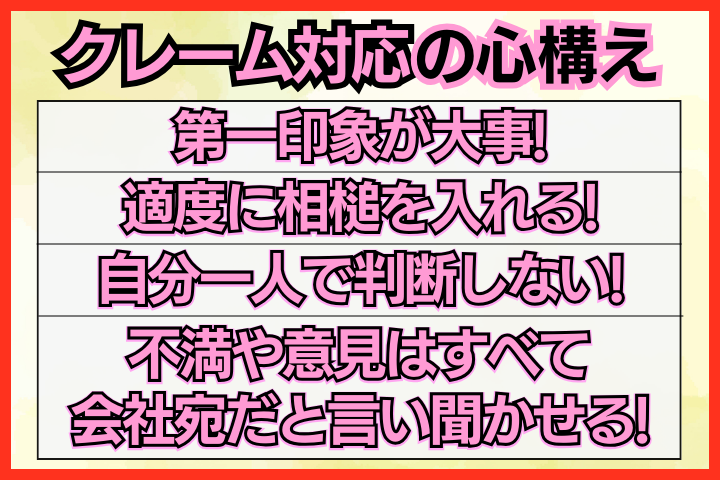 クレーム対応の心構え